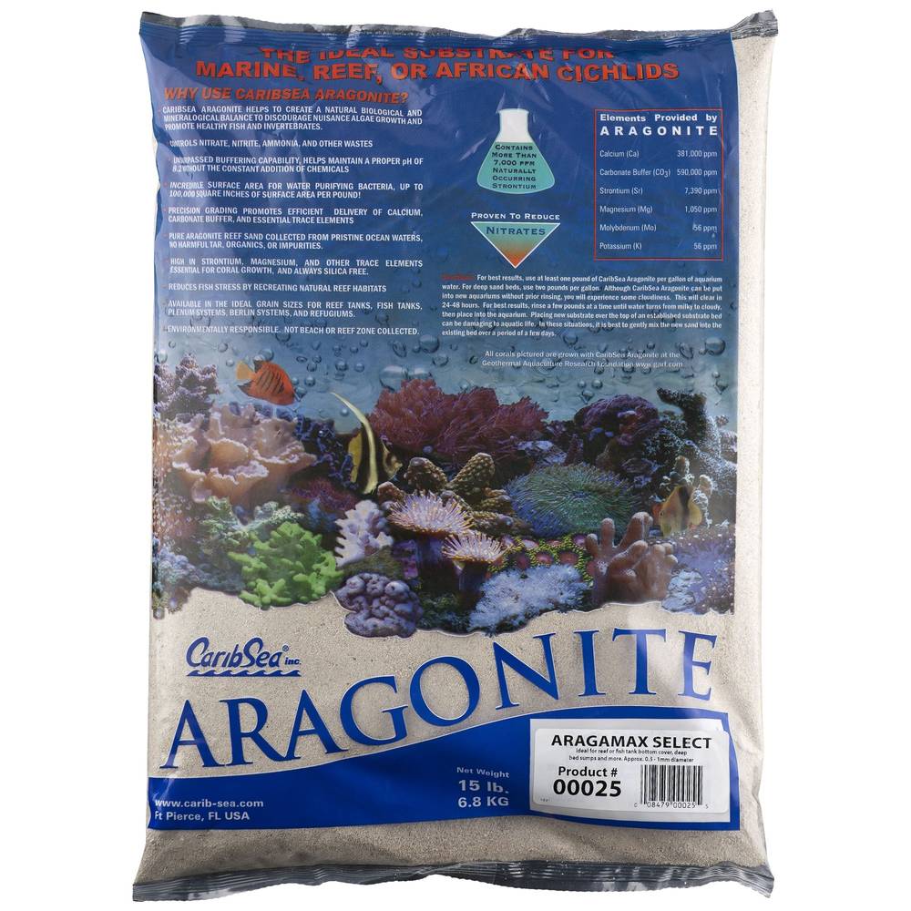 CaribSea Aragonite Aragamax Select Substrate (Color: Assorted, Size: 15 Lb)