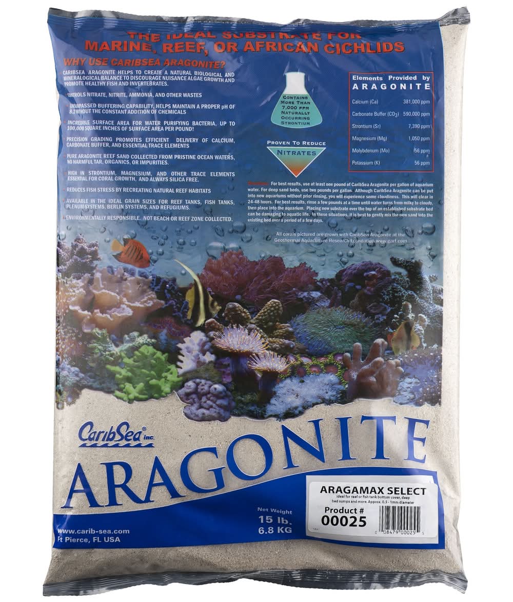 CaribSea Aragonite Aragamax Select Substrate (Color: Assorted, Size: 15 Lb)