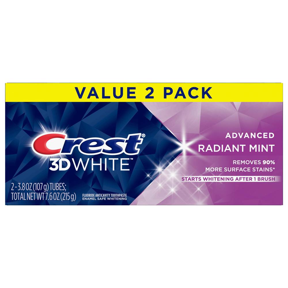 Crest 3d White Radiant Mint Toothpaste Value pack
