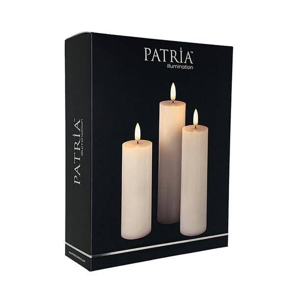2" Patria LED Pillar Set, Ivory