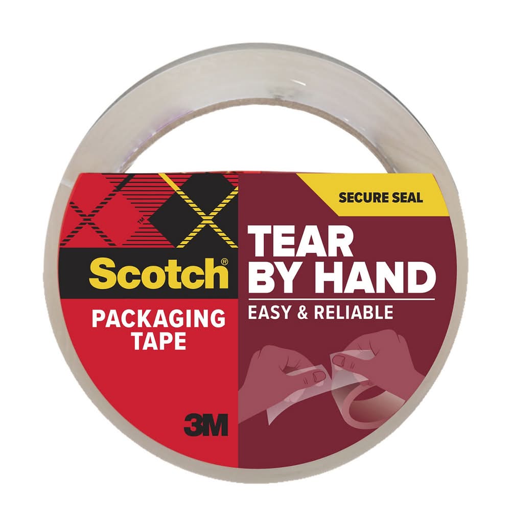 Scotch Packing Tape Secure Seal Tear By Hand Easy & Reliable Clear Packing Tape 1.88 In X 54.6 Yd 1 Roll