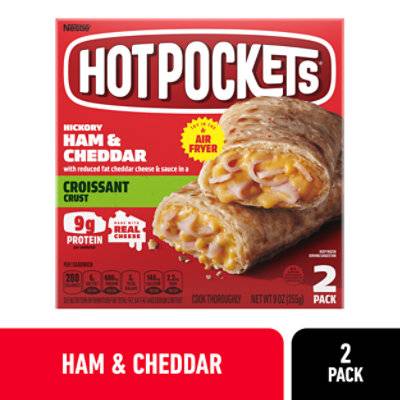 Hot Pockets Ham And Cheese Croissant Crust Sandwiches 2Pk Box - 9Oz