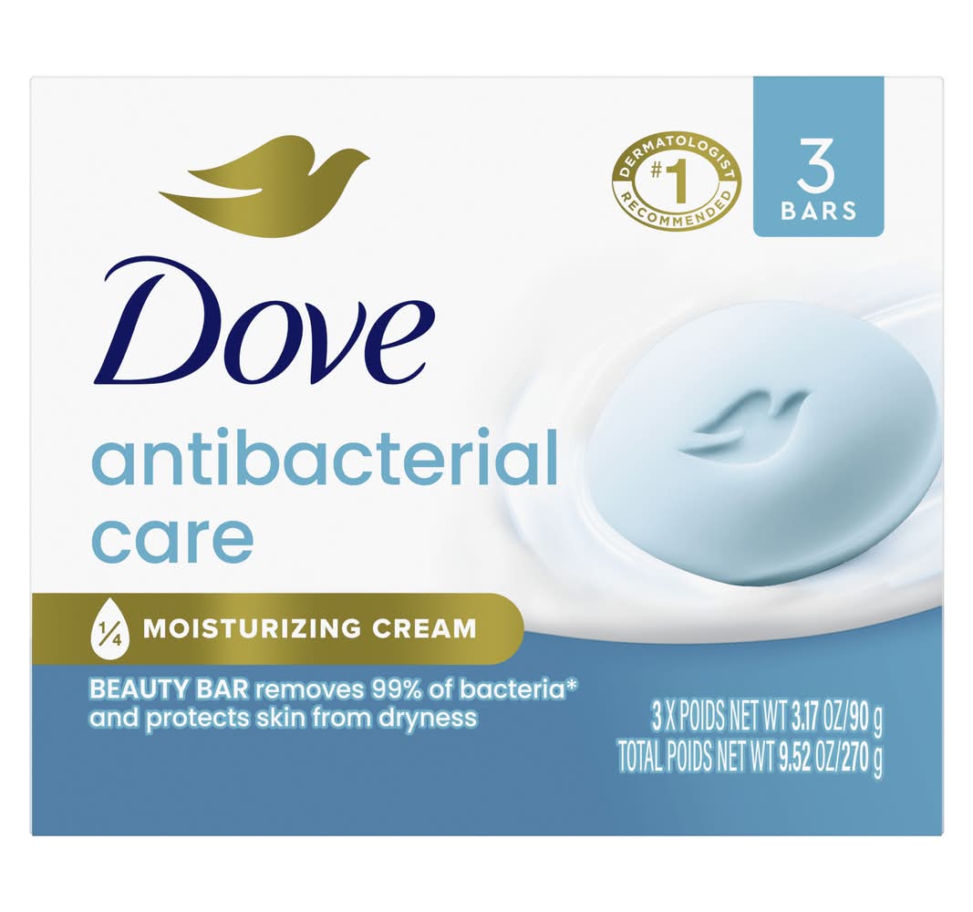 Dove Antibacterial Beauty Bar (3.17 oz, 3 ct)