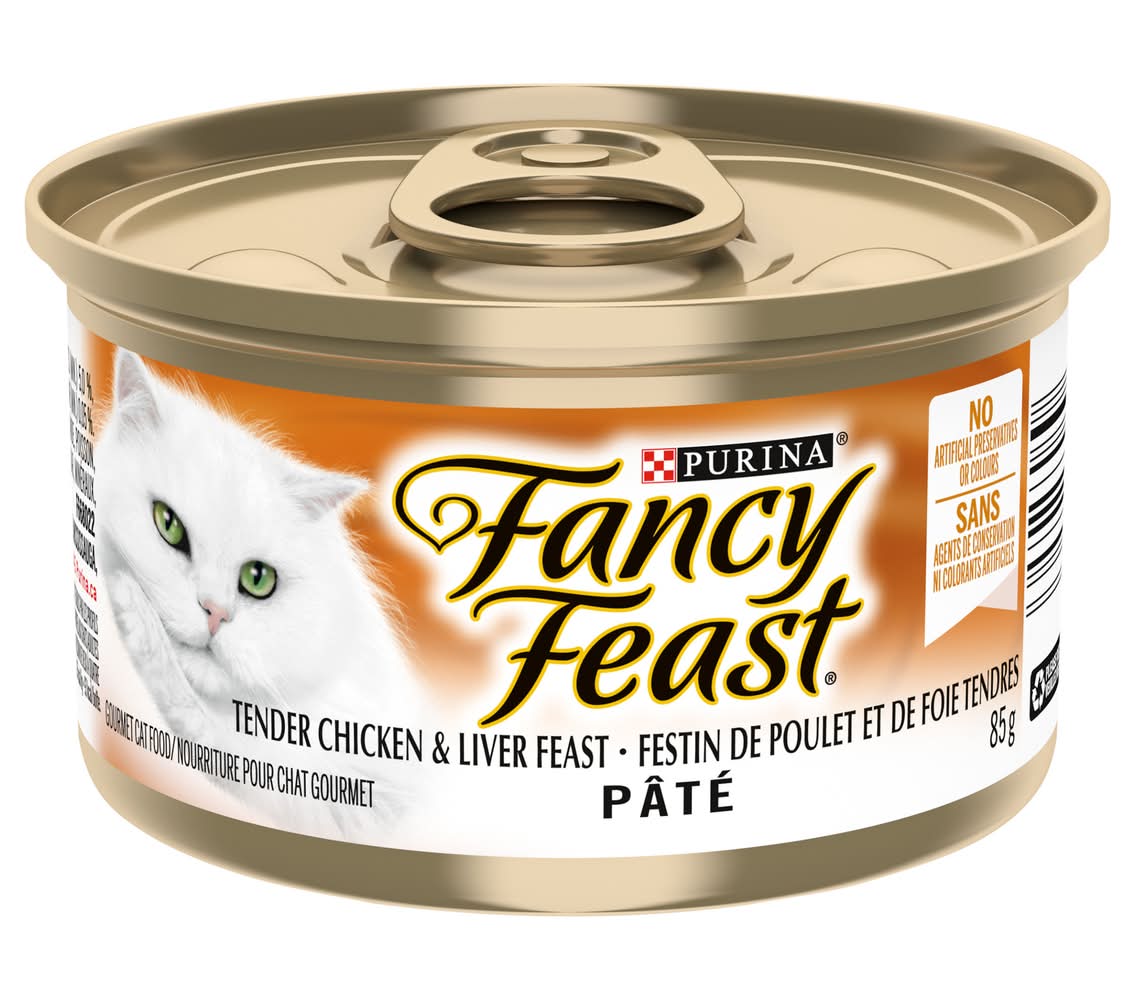 Purina Fancy Feast Pate Wet Cat Food, Tender Chicken & Liver Feast (85 g)