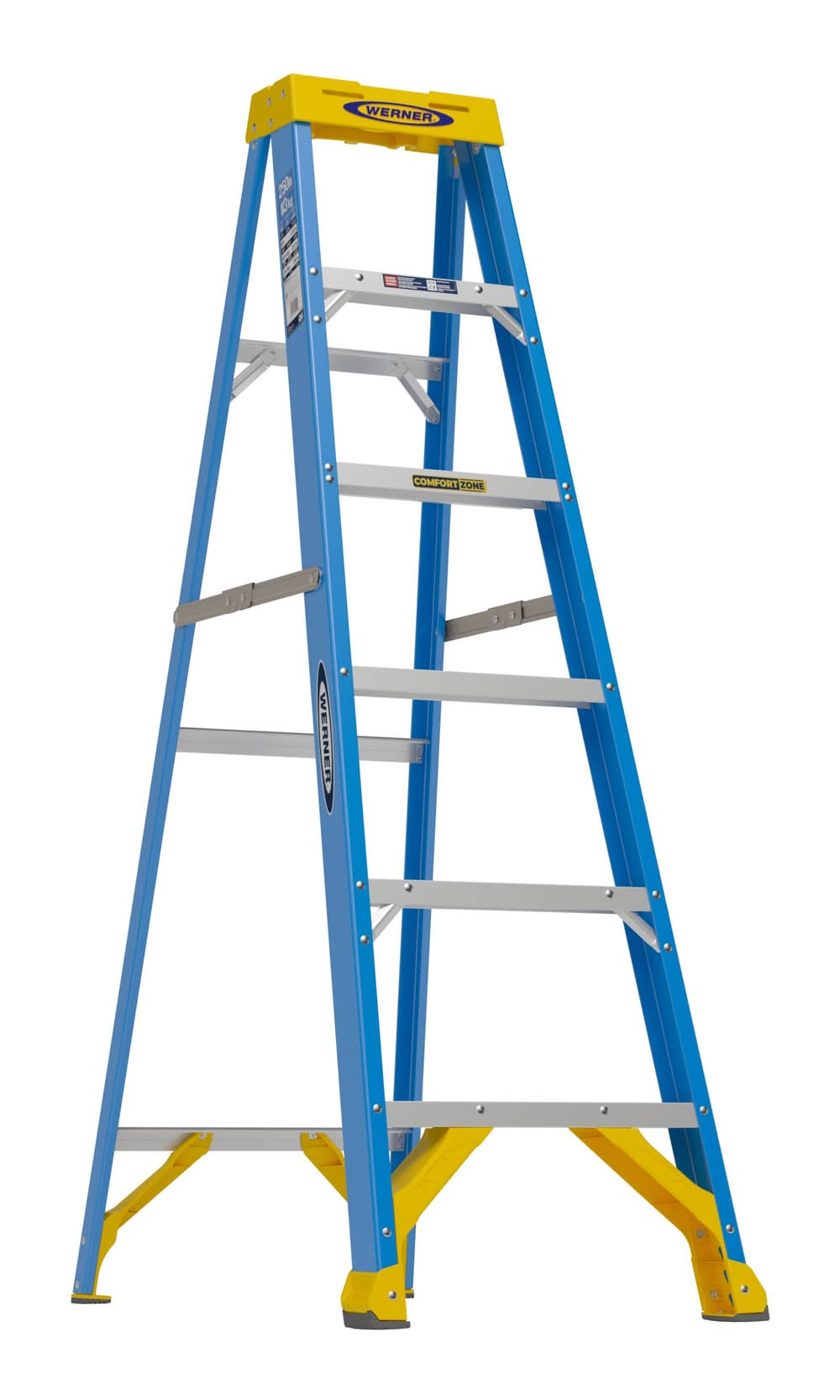Werner FS100CZ 6-ft ( 10-ft Reach Height ) Fiberglass Type 1 - 250 lbs. Load Capacity Step ladder