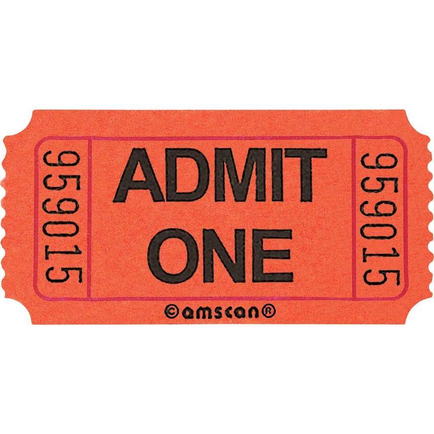 Party City Orange Admit One Single Roll Tickets (1000 ct) (orange)