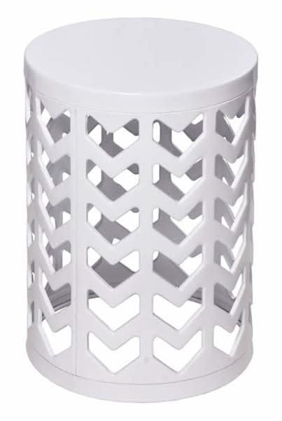 White Chevron Metal Plant Stand, 18"
