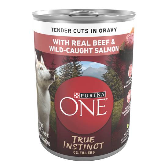 Purina One High Protein Wet Dog Food (real beef and wild-caught salmon)