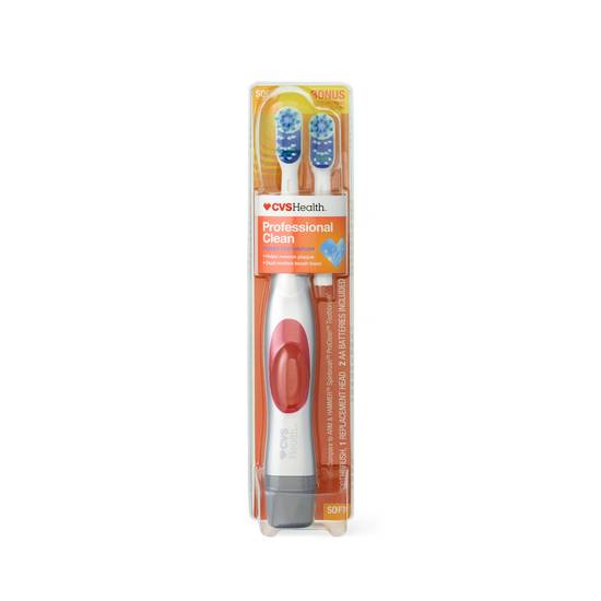 CVS Health Professional Clean Power Toothbrush, Soft Bristle