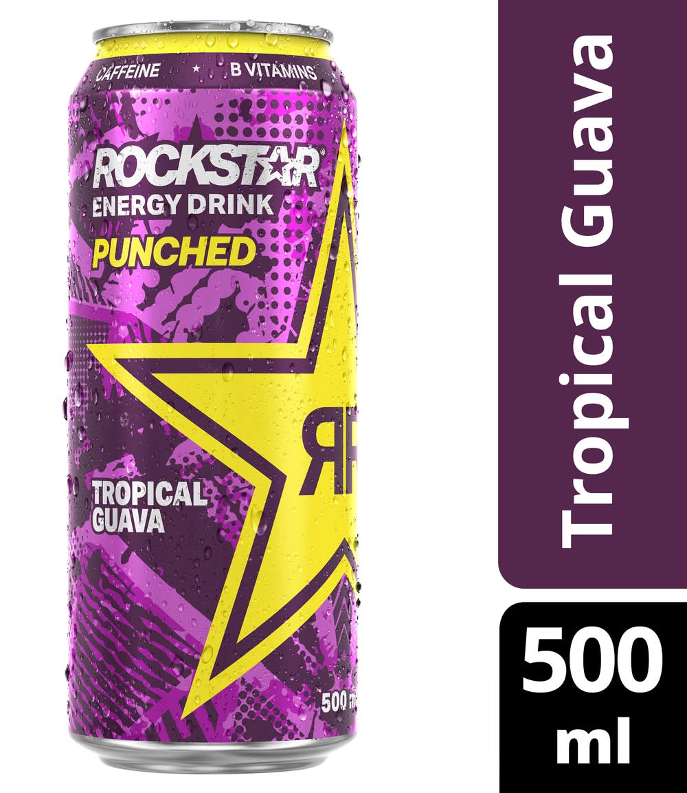 Rockstar Punched Energy Drink, Tropical Guava (500mL)