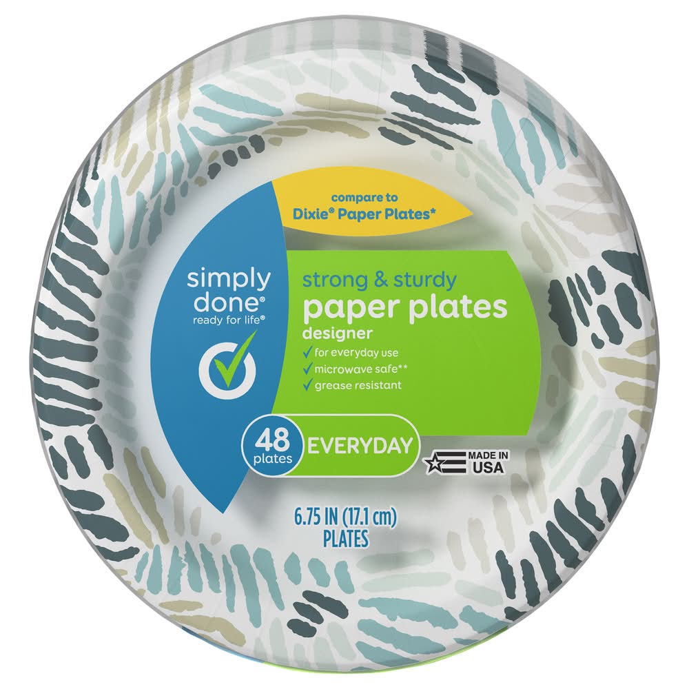 Simply Done Designer Paper Plates, 6.8 in (48 ct)