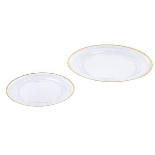 Celebrate It Clear & Gold Dinner & Lunch Plate Set (40 ct)