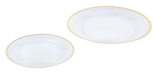 Celebrate It Clear & Gold Dinner & Lunch Plate Set (40 ct)
