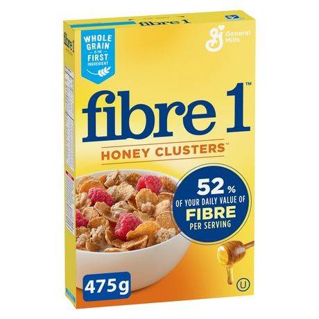 General Mills Fibre One Breakfast Cereal, Honey Clusters, High Fibre and  Whole Grains - 475 g