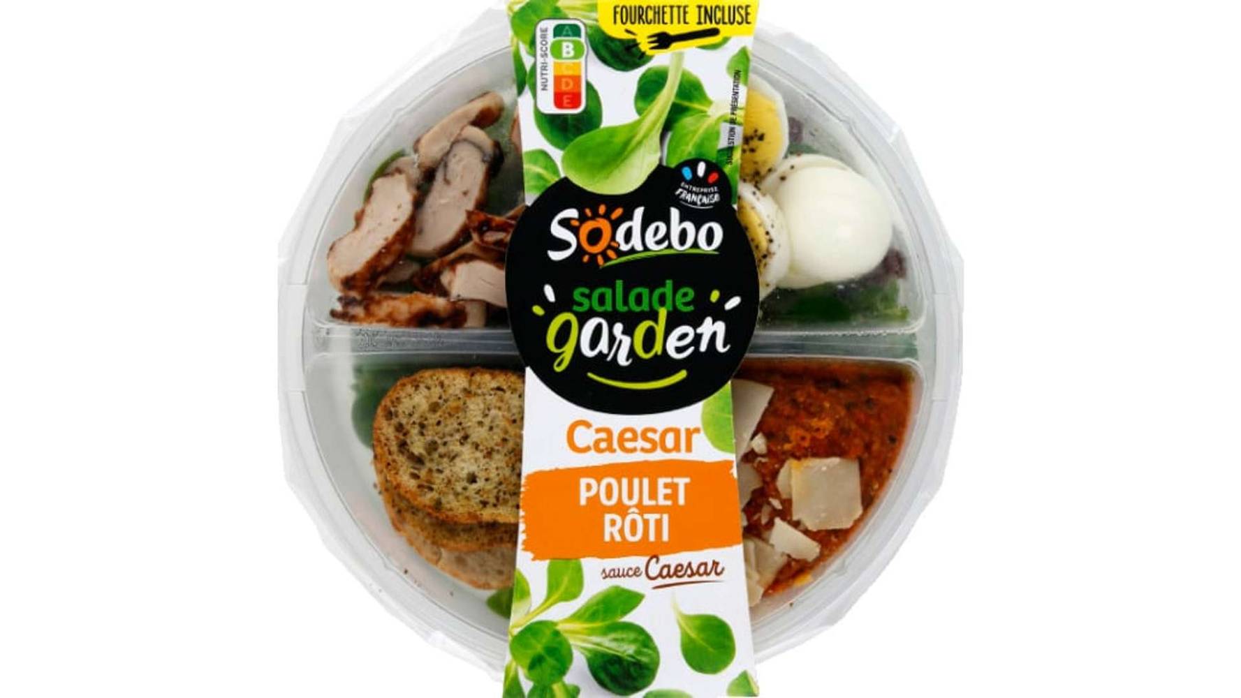 Sodebo Salade poulet caesar La boîte de 240g