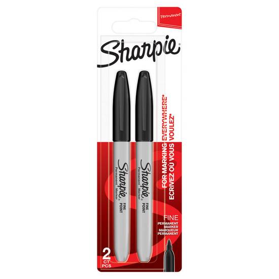 Sharpie Permanent Markers Fine Point Black 2 Count