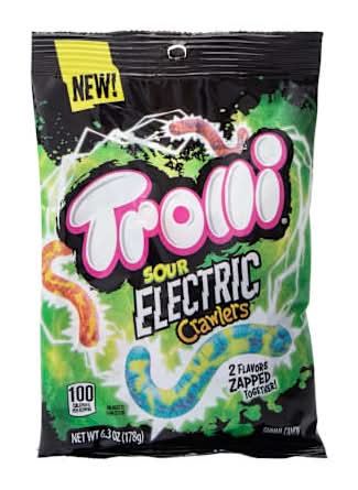 Trolli® Sour Electric Crawlers™ 2-Flavor Zapped Together Gummi Candy 6.3oz