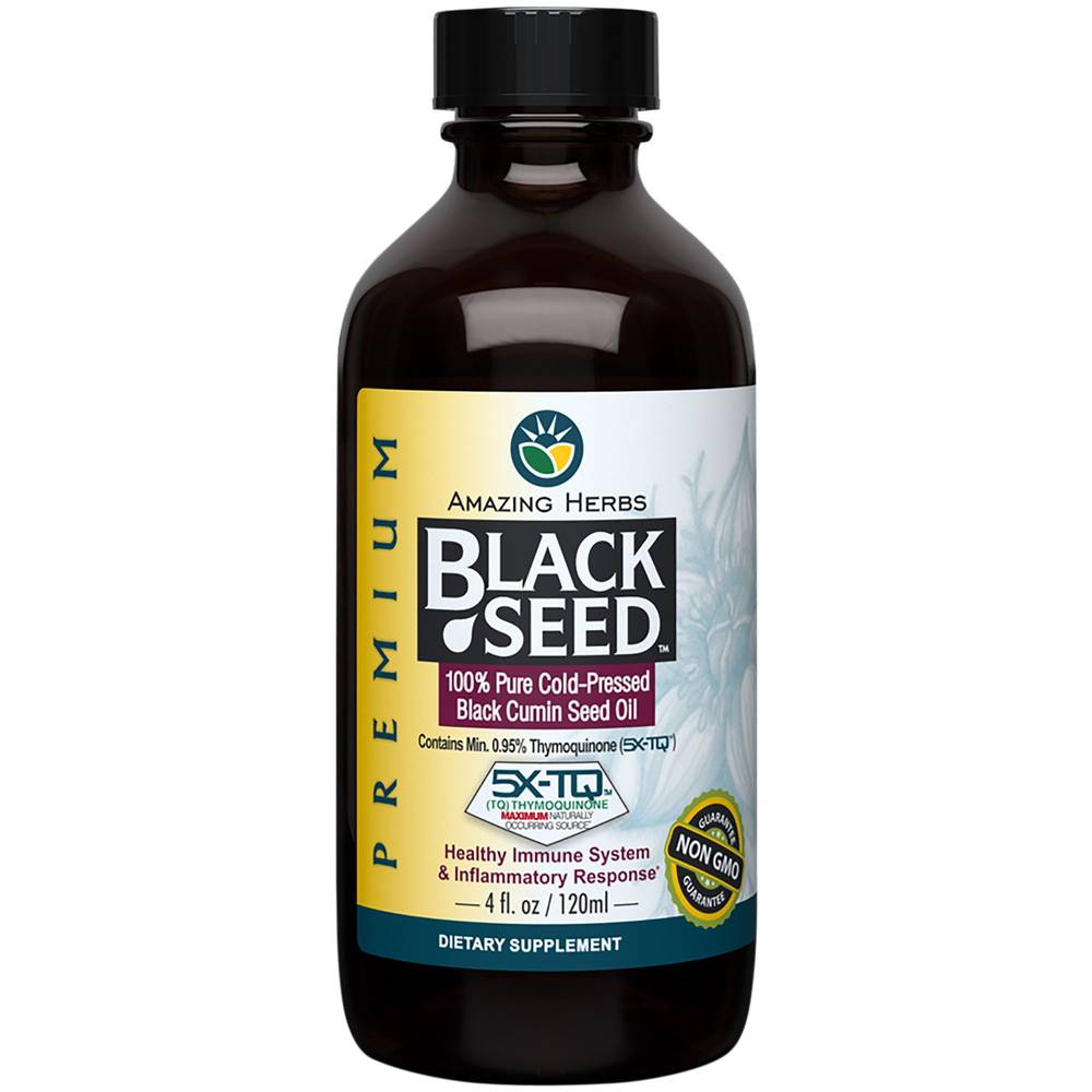 Amazing Herbs Black Seed 100% Pure Cold-Pressed Black Cumin Seed Oil