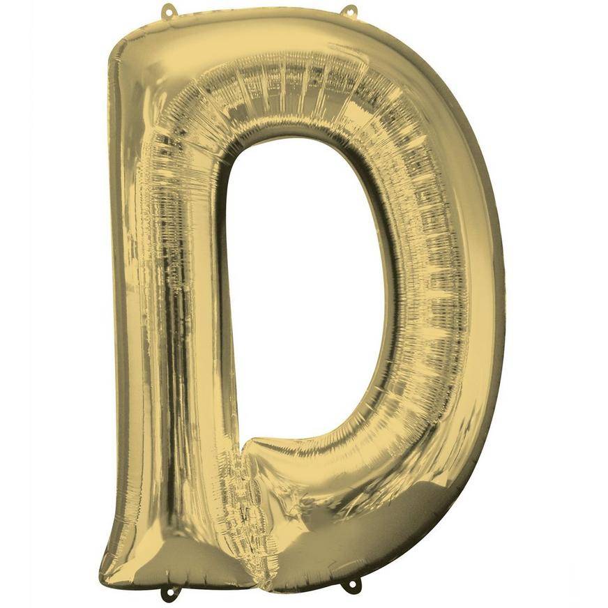 Uninflated 34in White Gold Letter Balloon (D)