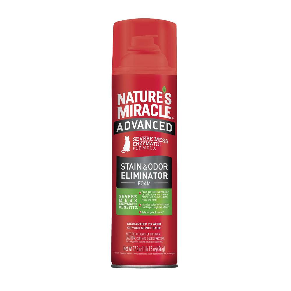 Nature's Miracle® Advanced Stain & Odor Eliminator Foam for Cats - Severe Mess - 17.5 oz (Size: 17.5 Fl Oz)