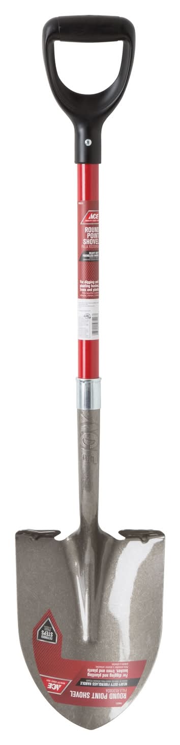 Ace 39 In. Steel Round Digging Shovel Fiberglass Handle