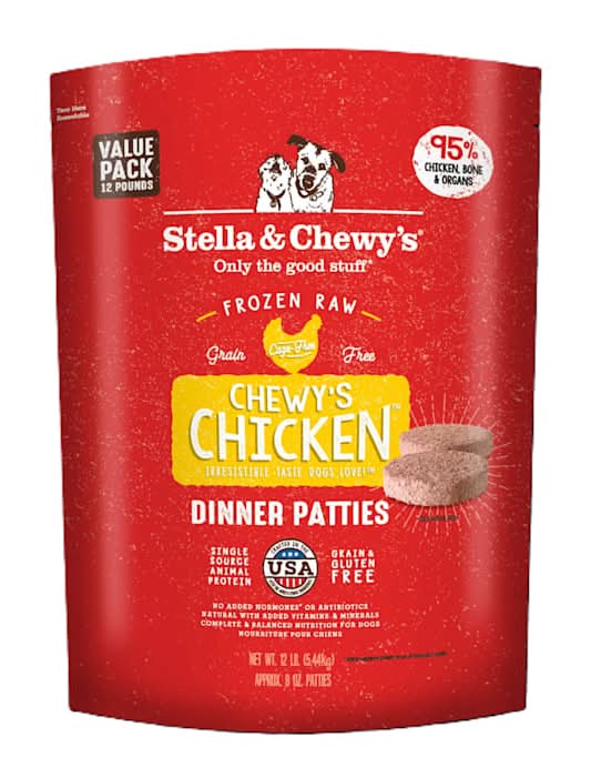 Stella & Chewy's Frozen Chewy's Chicken Patties Dog Food, 12 lbs.