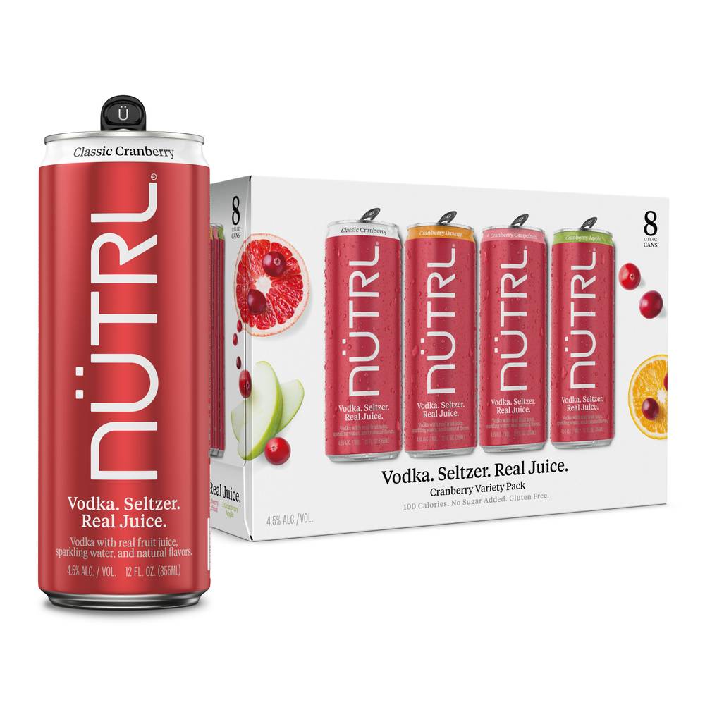 NÜTRL Cranberry Vodka Seltzer Variety pack (8 x 12 fl oz)