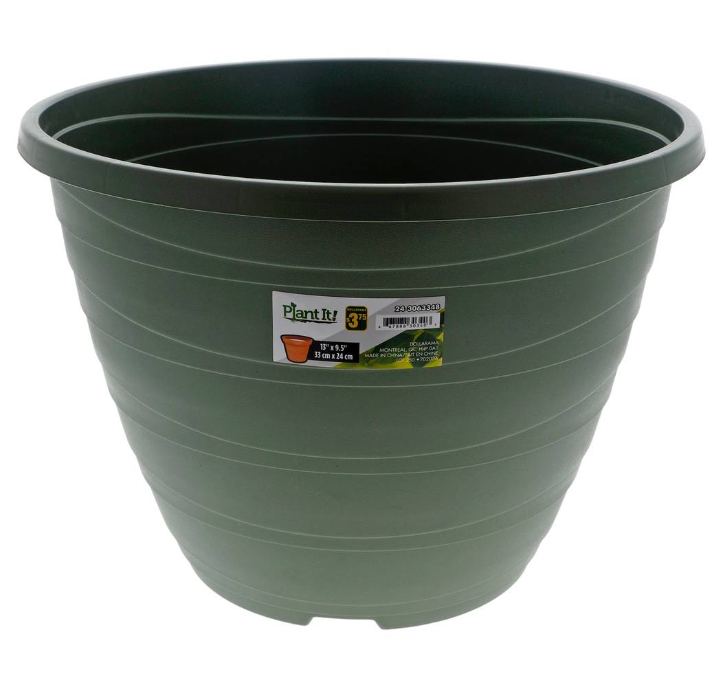 Grand pot à fleur rond en plastique