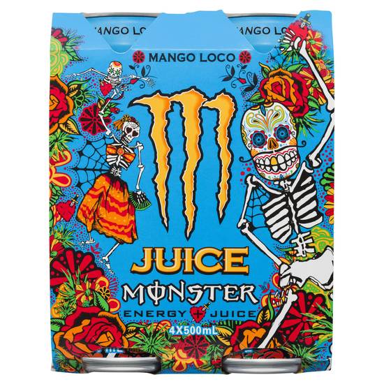 Monster Mango loco energy juice 4 Pack, 500 mL