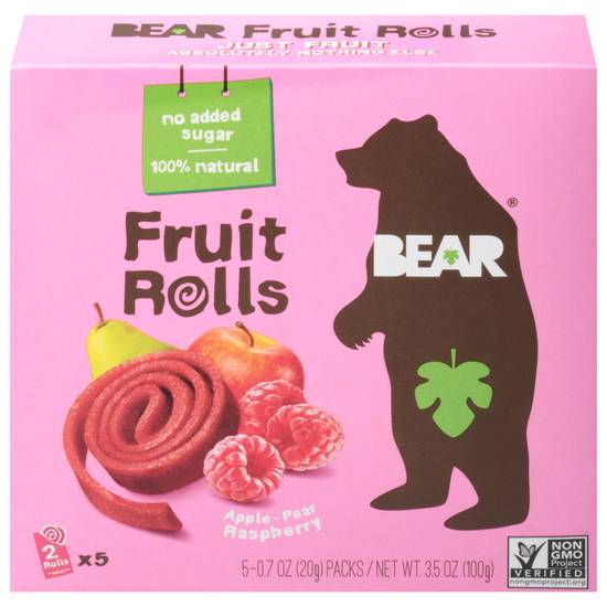 Bear Apple-Pear Raspberry Fruit Rolls (5 ct)