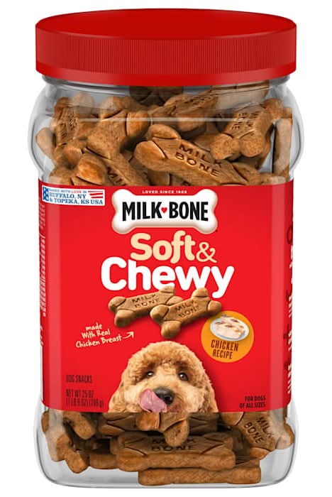 Milk-Bone Chicken Recipe With Chicken Breast & Soft and Chewy Dog Treats, 25 oz.
