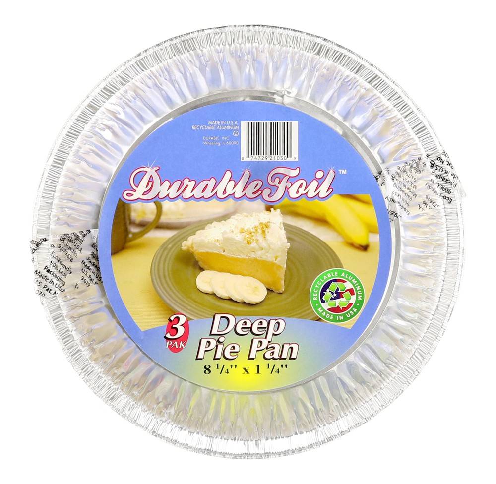 Durable Foil Aluminum Deep Pie Pan (3 ct)