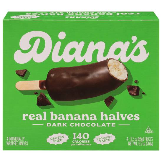 Diana's Bananas Dark Chocolate Real Banana Halves