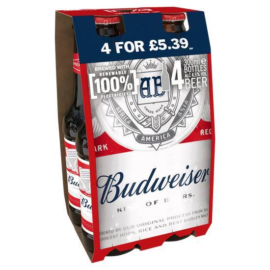 Budweiser 4X300ML PM ABV 4.5%