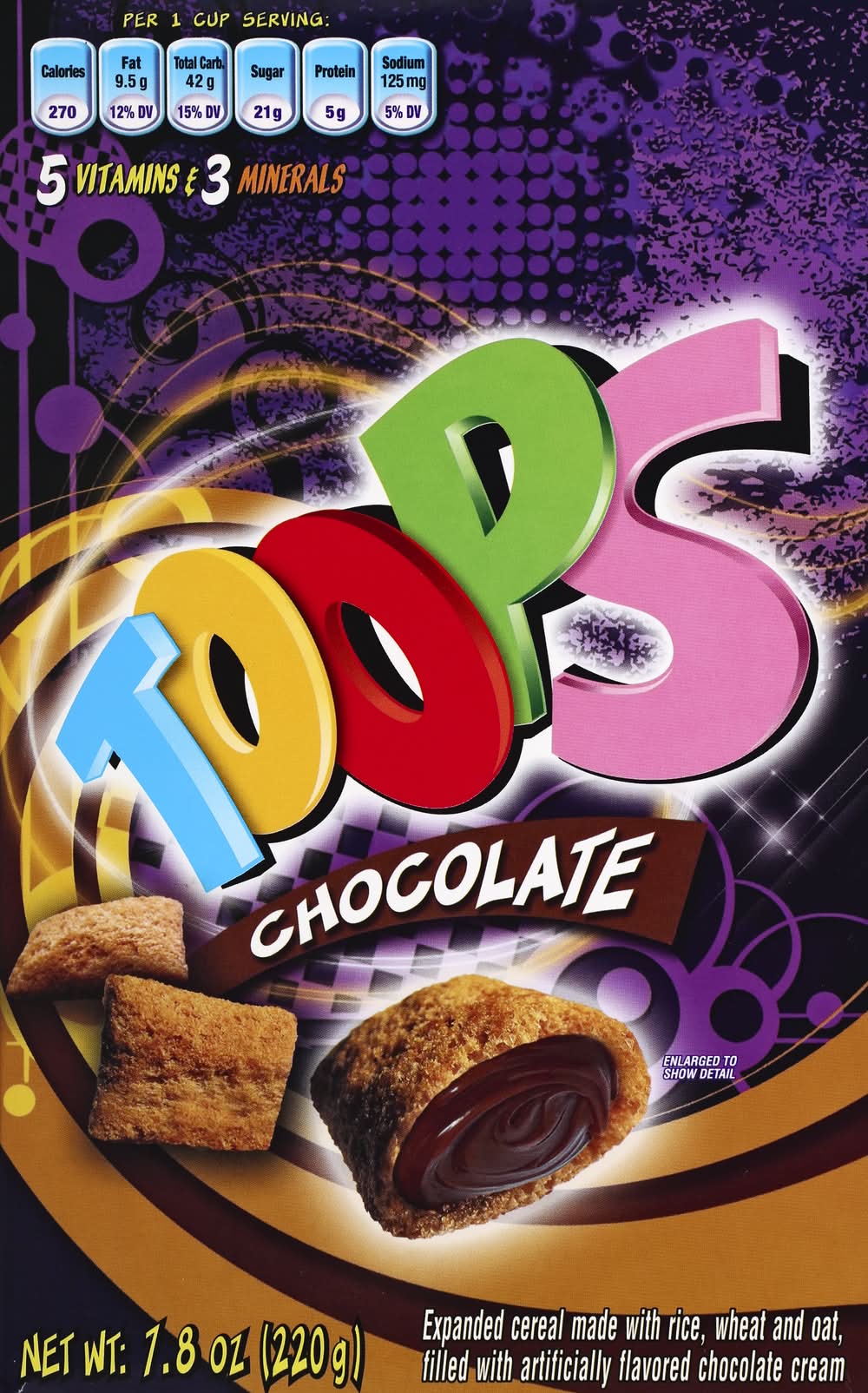 Toops Cream Filled Cereal, Chocolate (7.8 oz)