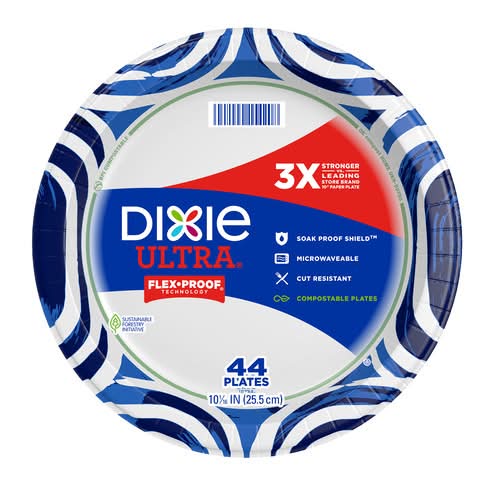 Dixie Ultra Flex-Proof Plates, 10 1/16 In (5 oz, 44 ct)