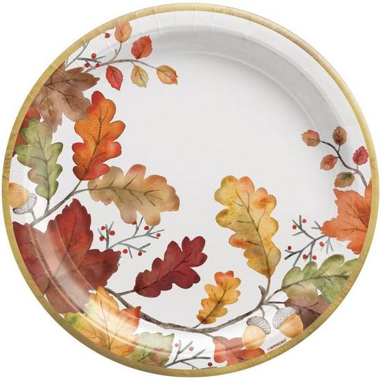 Nature Harvest Fall Paper Dinner Plates, 10.5in, 8ct