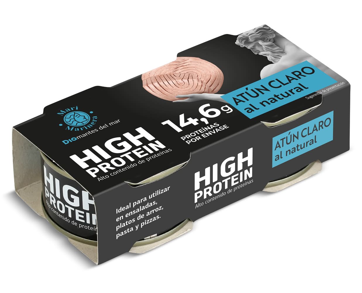 Atún Claro Al Natural Alto En Proteínas Mari Marinera De Dia Lata 2 X 56 G