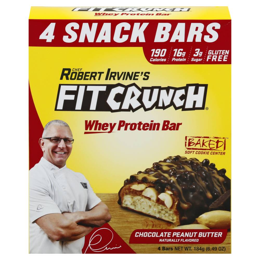 Fit Crunch Whey Protein Bar, Chocolate Peanut Butter (6.49 oz)