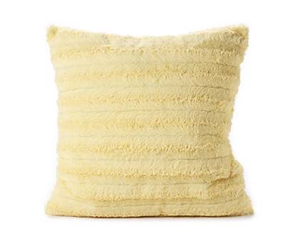 Savannah Textured Stripe Fuzzy Throw Pillow, Yellow