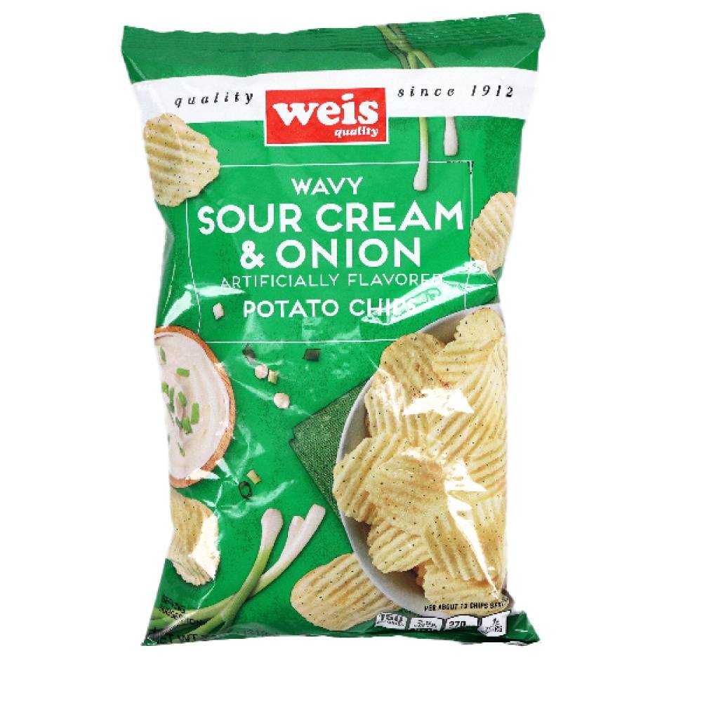 Weis Quality Potato Chips Wavy Sour Cream & Onion