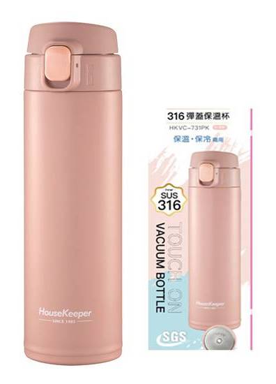 彈蓋保溫杯(玫瑰粉)450ml#316#HKVC-731PK#4715463276256