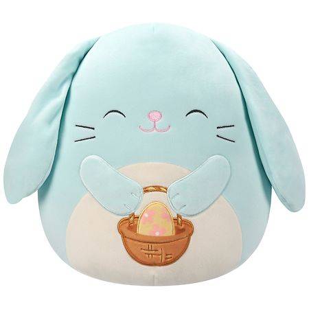 Squishmallows Buttons Bunny Holding Basket (14 inch/blue)