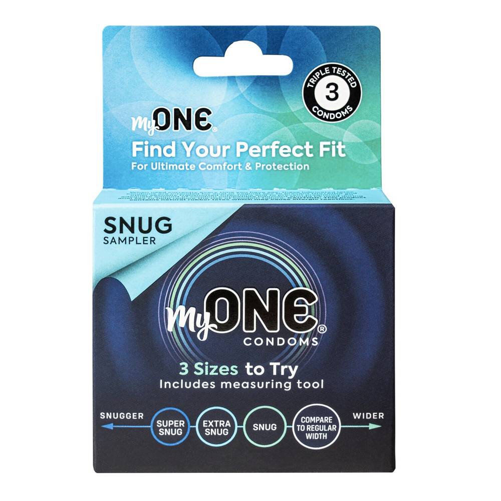 Myone Custom Fit, Snug Condom Sampler, 3 Ct