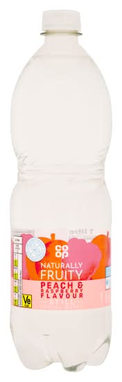 Co-op Peach & Raspberry, Naturally Fruity Still Spring Water (1L)