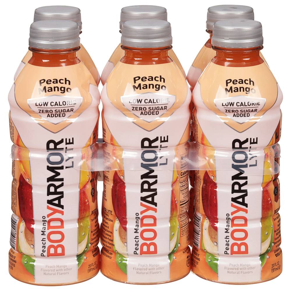 BODYARMOR Lyte Sports Drink, Peach Mango (6 x 3.33 fl oz)