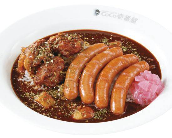 カシミールチキンカレー＋ソーセージ（4本） Kashmir chicken curry with sausage (4 pieces)