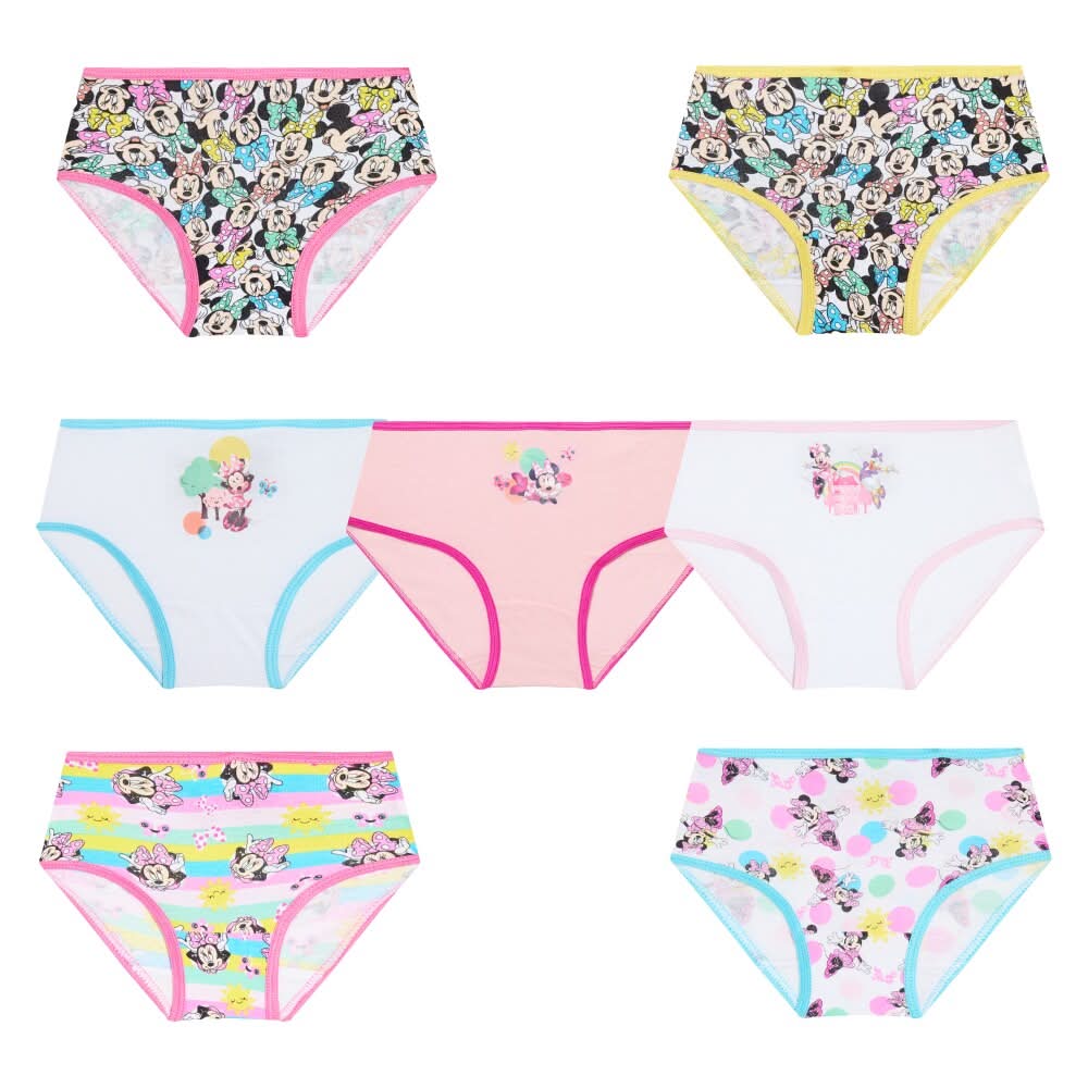 Disney Junior Minnie Mouse Toddler Girls Underwear Multipack, 2T/3T, Multicolor (7 ct)