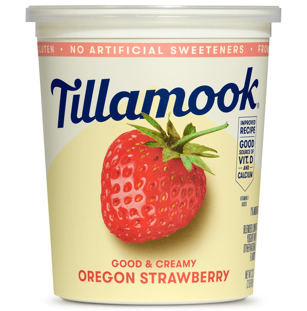 Tillamook Good & Creamy Lowfat Yogurt, Oregano Strawberry (32 oz)
