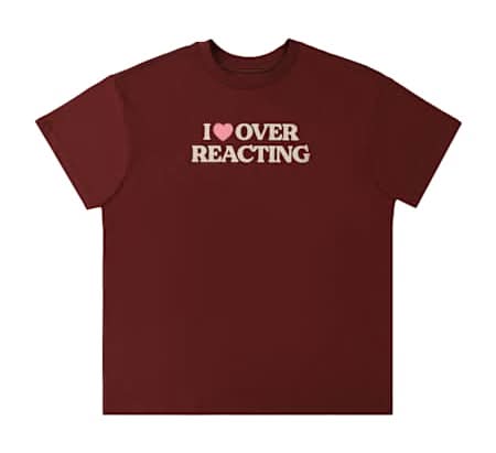 I <3 Over Reacting Graphic Tee Large I Heart Overreacting